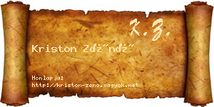 Kriston Zénó névjegykártya